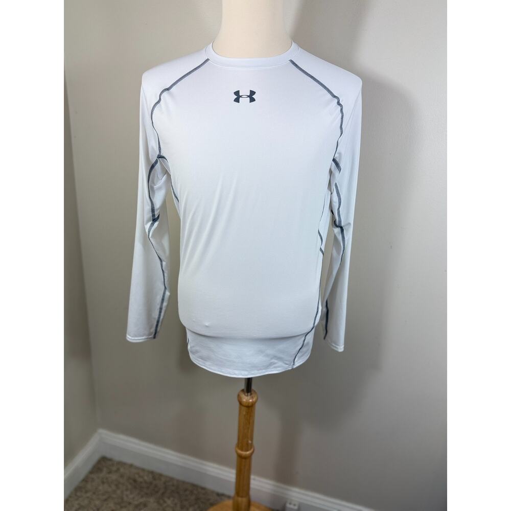 Under Armour HeatGear Compression Shirt Men's XXL White Athletic Gym Training